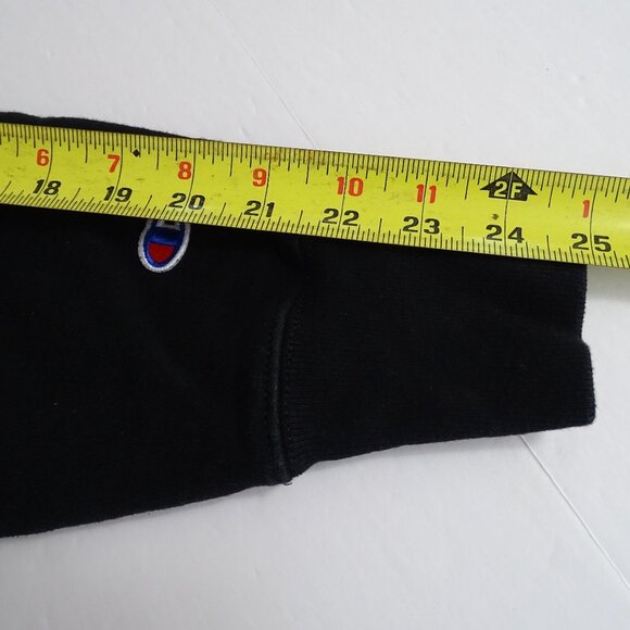 Champion Reverse Weave Black Pullover Hoodie Sweatshirt Men Size L - Picture 10 of 11